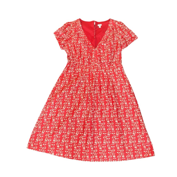 Women's Fossil Dress Size M Red Short Sleeve peasant vintage inspired spring - Picture 5 of 10